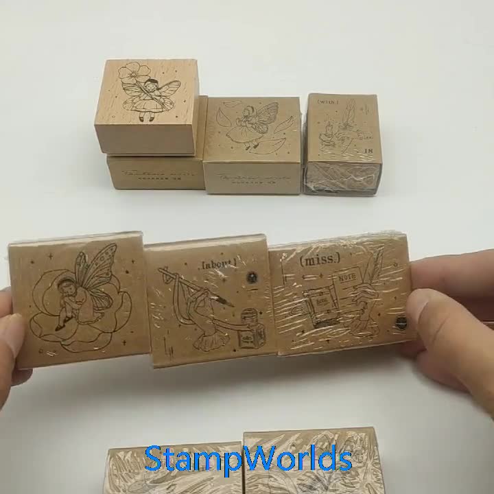 Fragmented Words Wood Rubber Stamp Background Stamp for Card Making Scrapbooking  Journal Diary Decoration DIY 8 Style 