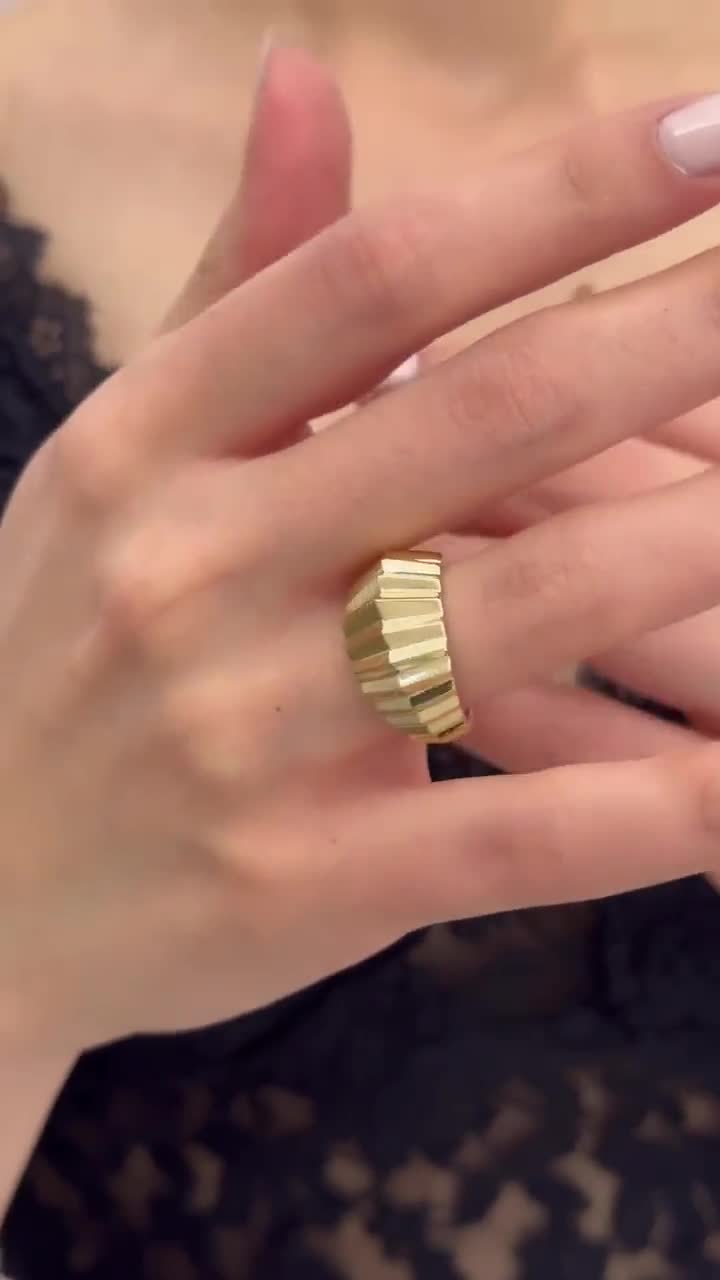 14Kゴールド ジグザグ クロワッサンリング - Etsy 日本