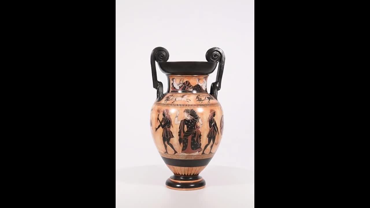 陶器 アンフォラ 古代ギリシャの花瓶 手描き 複製 博物館 60 cm