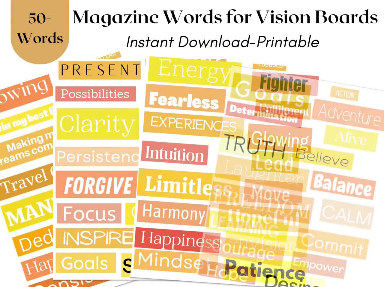 Faith Over Fear Vision Board Kit, Vision Board Printables, Printable  Magazine Words, the Lords Prayer, Vision Board 