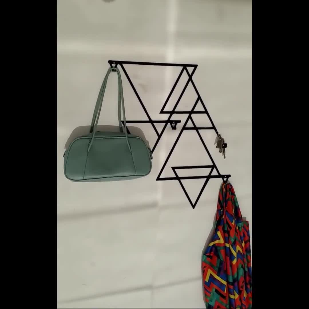 Triangular Prism Metal Hooks, Wall Decor, Triangles Coat Hanger