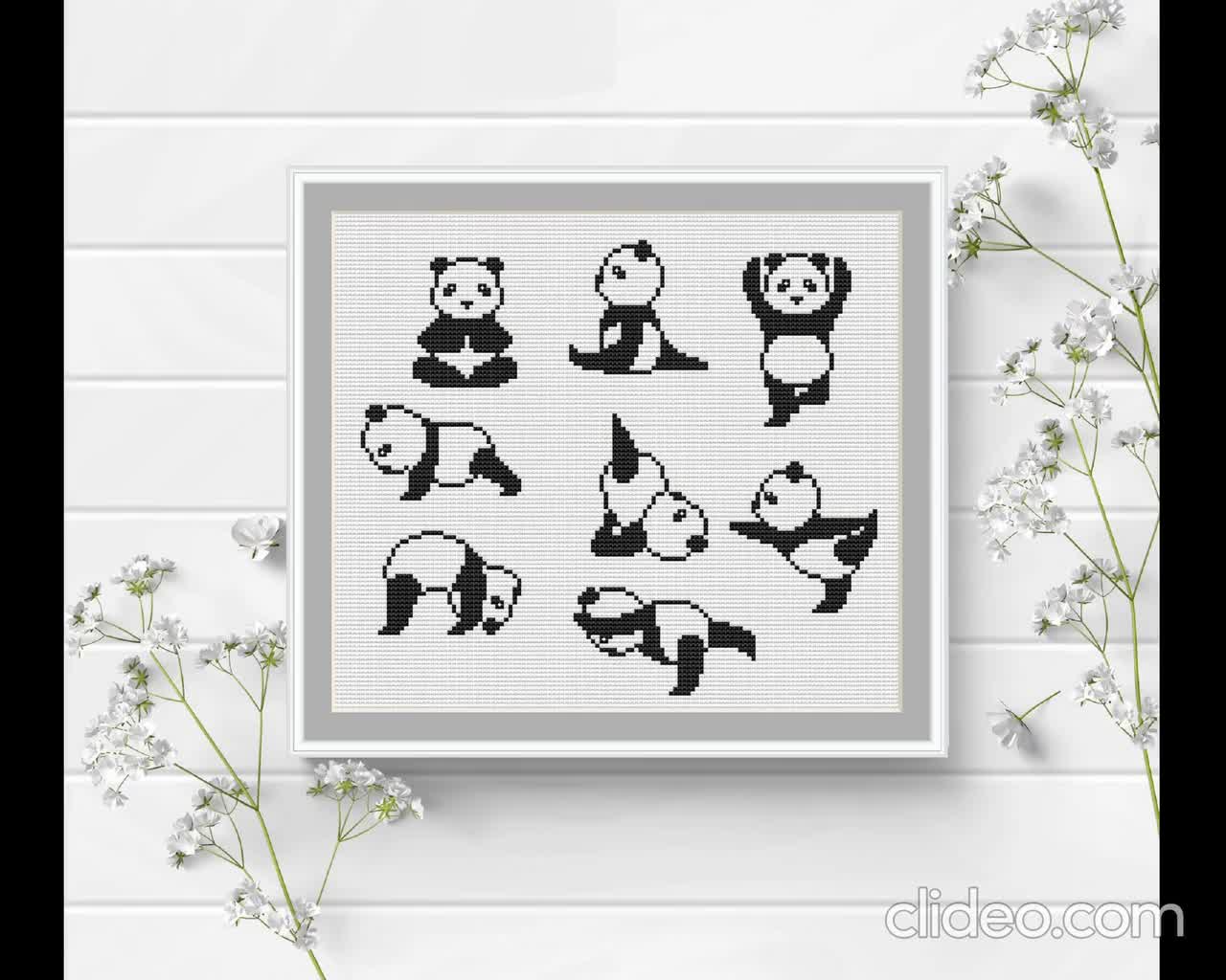 Cross Stitch Pattern Panda Yoga Meditation Instant Download -  Canada