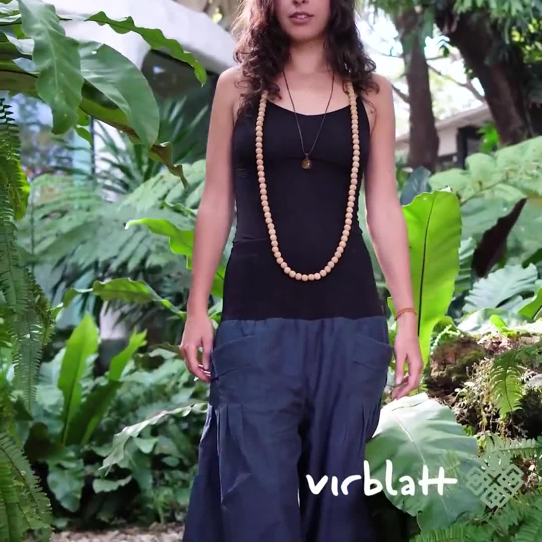virblatt pantalón hippie pantalones bombachos pantalones hippie boho chic Yogazeit azul video poster