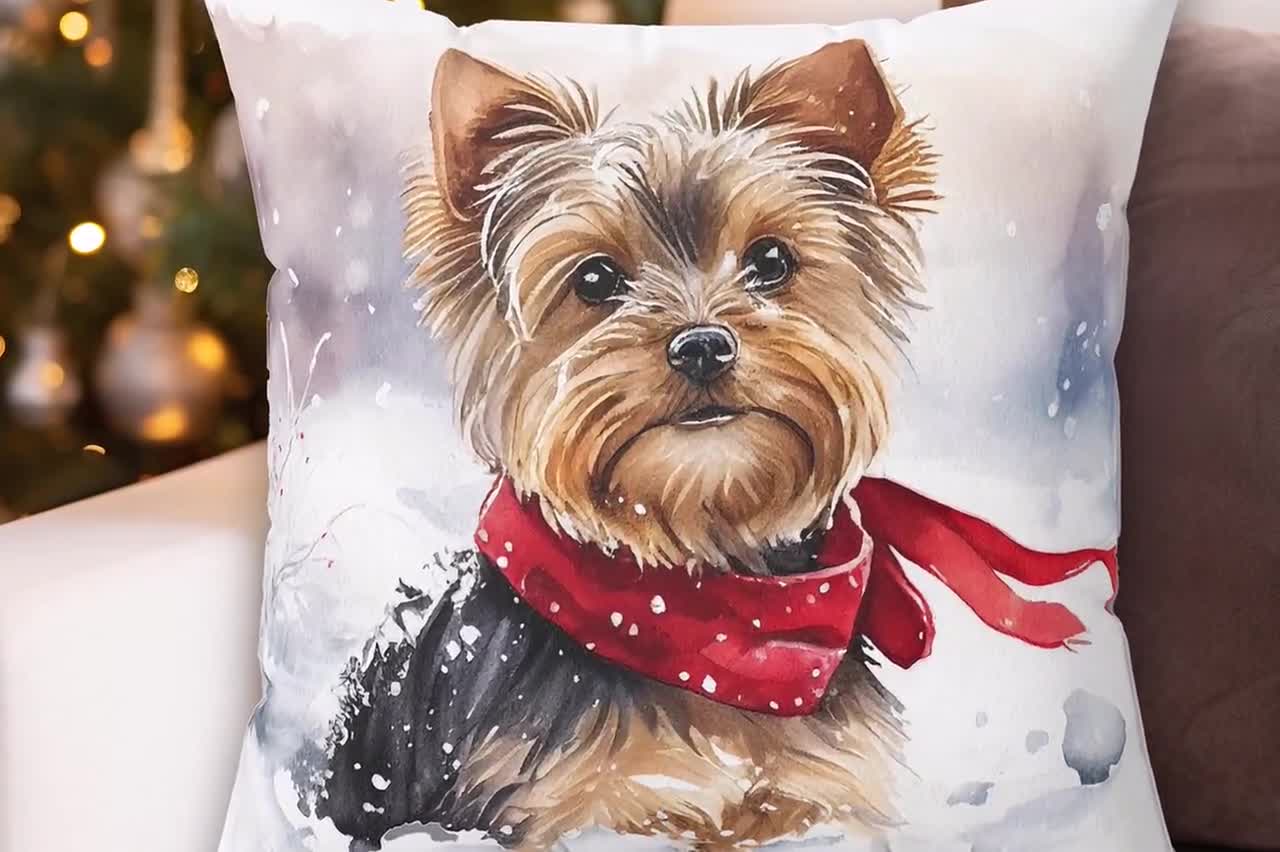 Yorkie cheap throw pillows