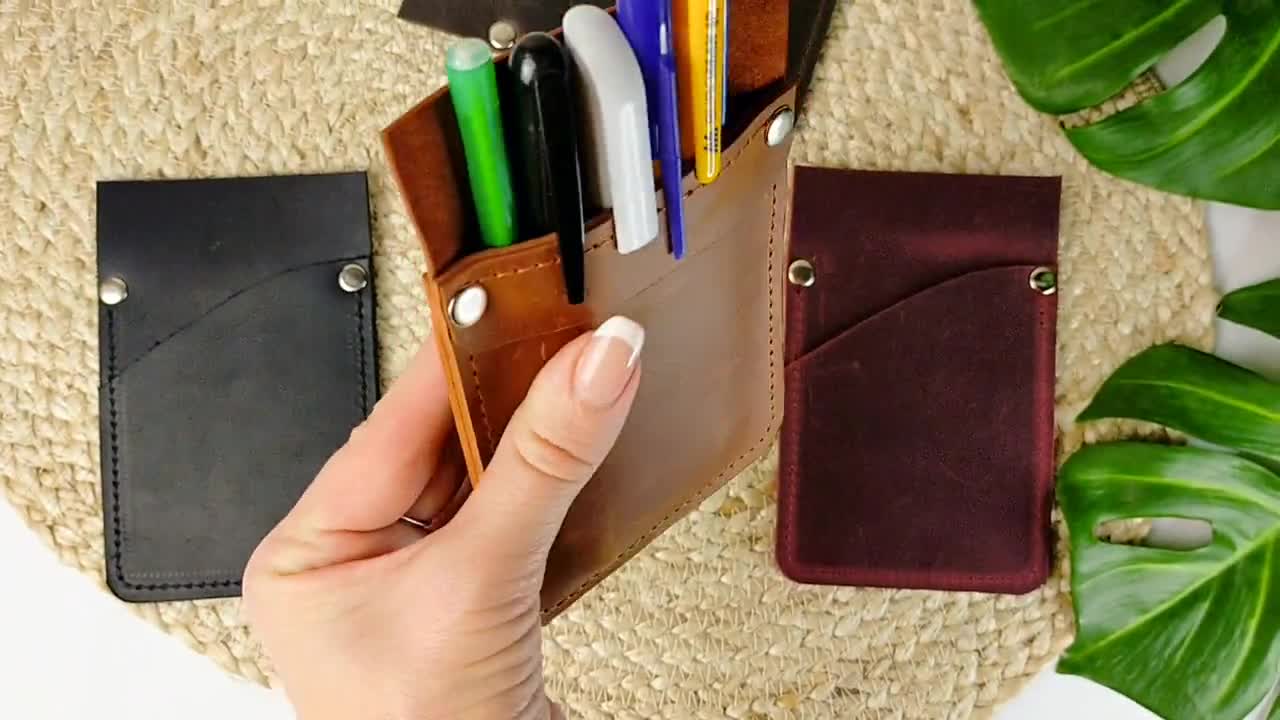 Pocket Protector Pen Holder Pouch For Shirts, Lab Coats, Pants - ; Holds Pens, Pointers, Pencils, And Notes - Green