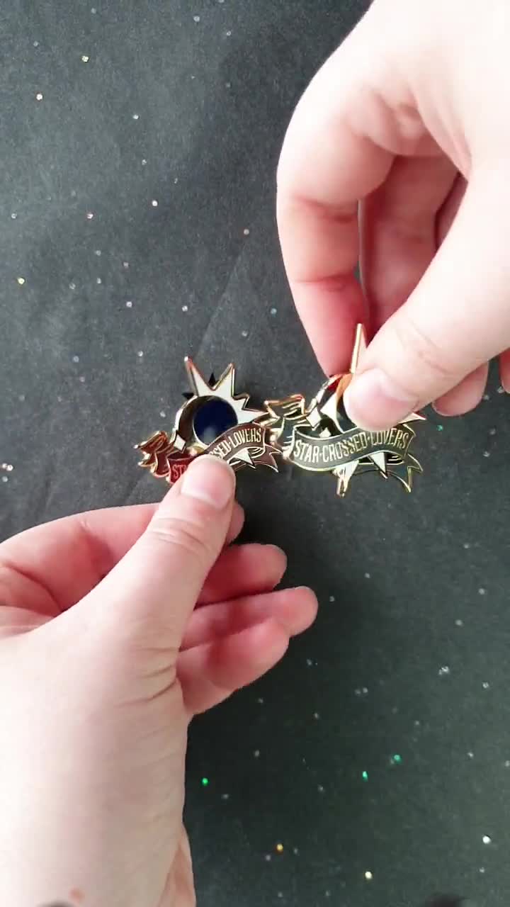 The Eclipse - Hard Enamel Pin, Gold Plating - Black/white