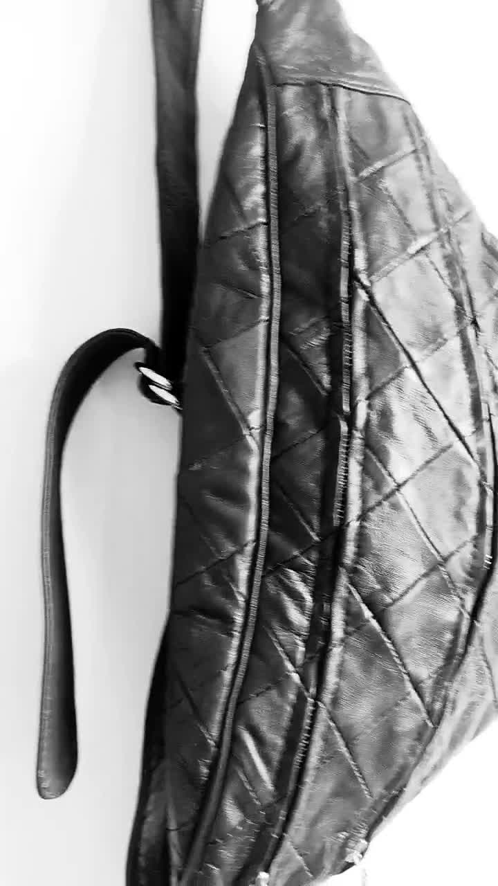 Black Designer Strap Quilted Crossbody Faux Leather Bag – Market