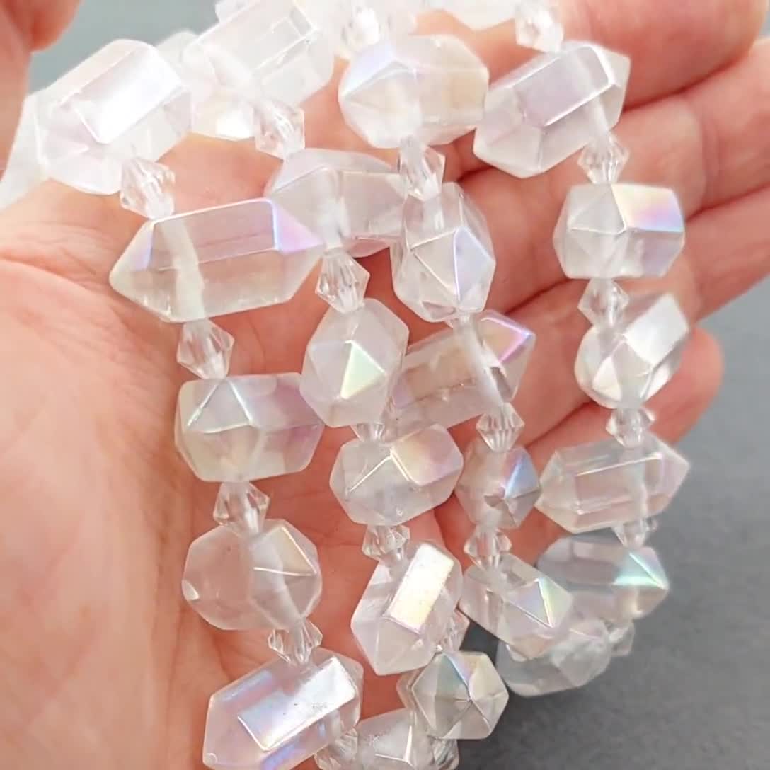 20mm Angel Aura Quartz Crystal Point: Double Terminated, Top
