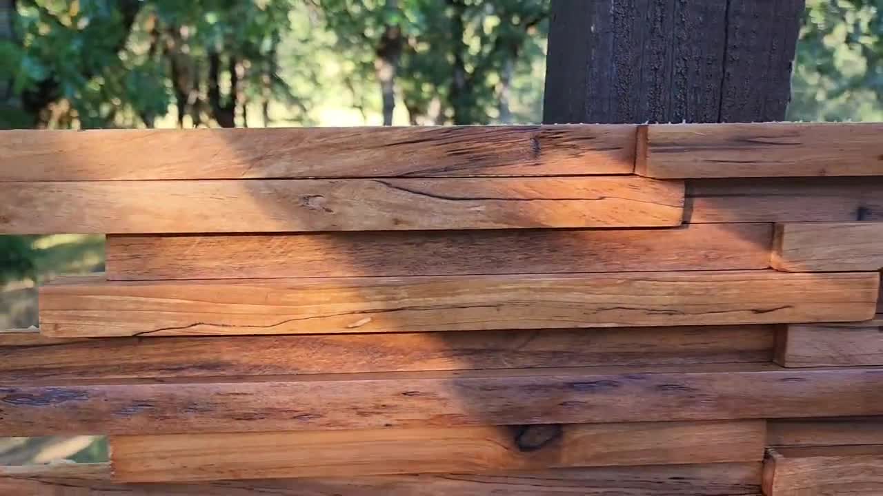 Alder, Oak and Walnut Reclaimed Wall Panel. Decorative Wooden Tiles. HardWood Wall Decor. Handmade 3D Wood Tiles. video poster