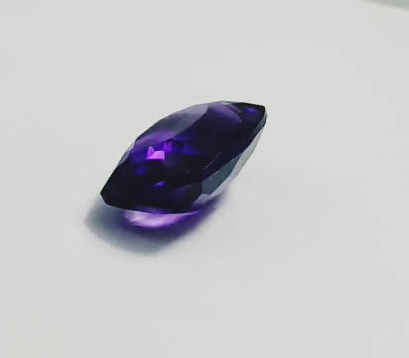 Naturel Violet Améthyste Coussin Forme 6.90Ct Certifié Desseré Pierre Précieuse