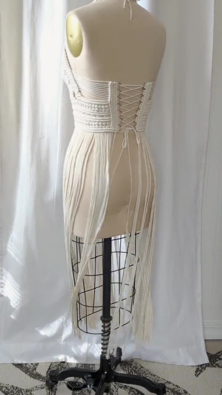 Macrame Dress, Goddess Dress, Bohemian Bride Dress, Festival Dress -   Canada