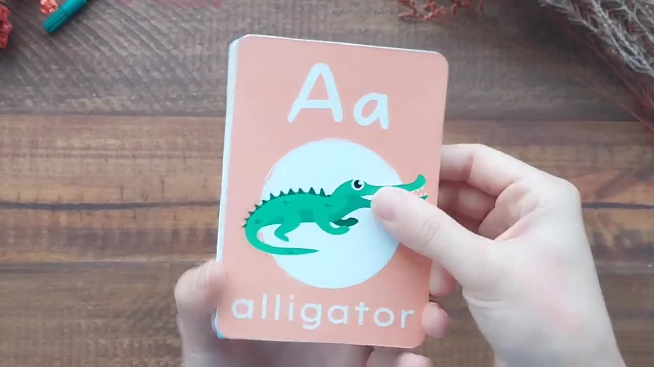 26-PCS Alphabet Mask Flash Cards – Animal ABC Cards With Cut-Out Masks For Kids Learning