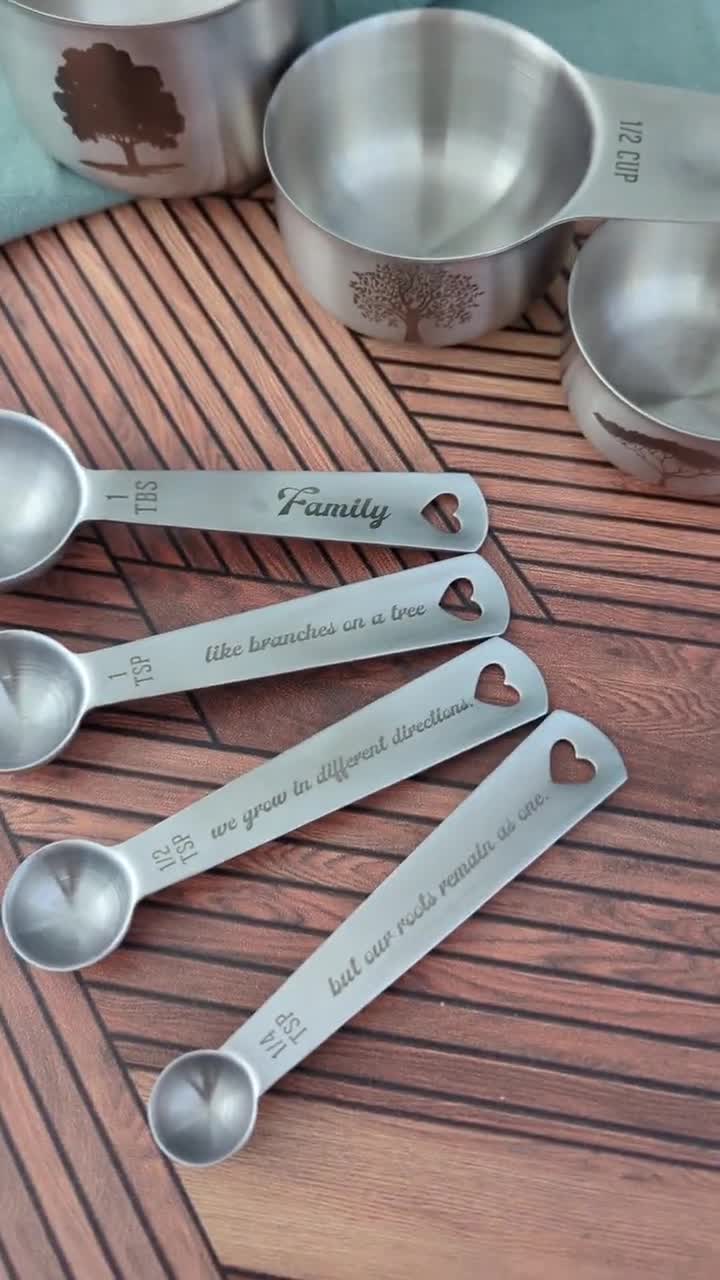 Metal Measuring Spoons, Stainless Steel Measuring Cups, Wedding Gift for  Couple, Bridal Shower Gift, Baking Gifts, 