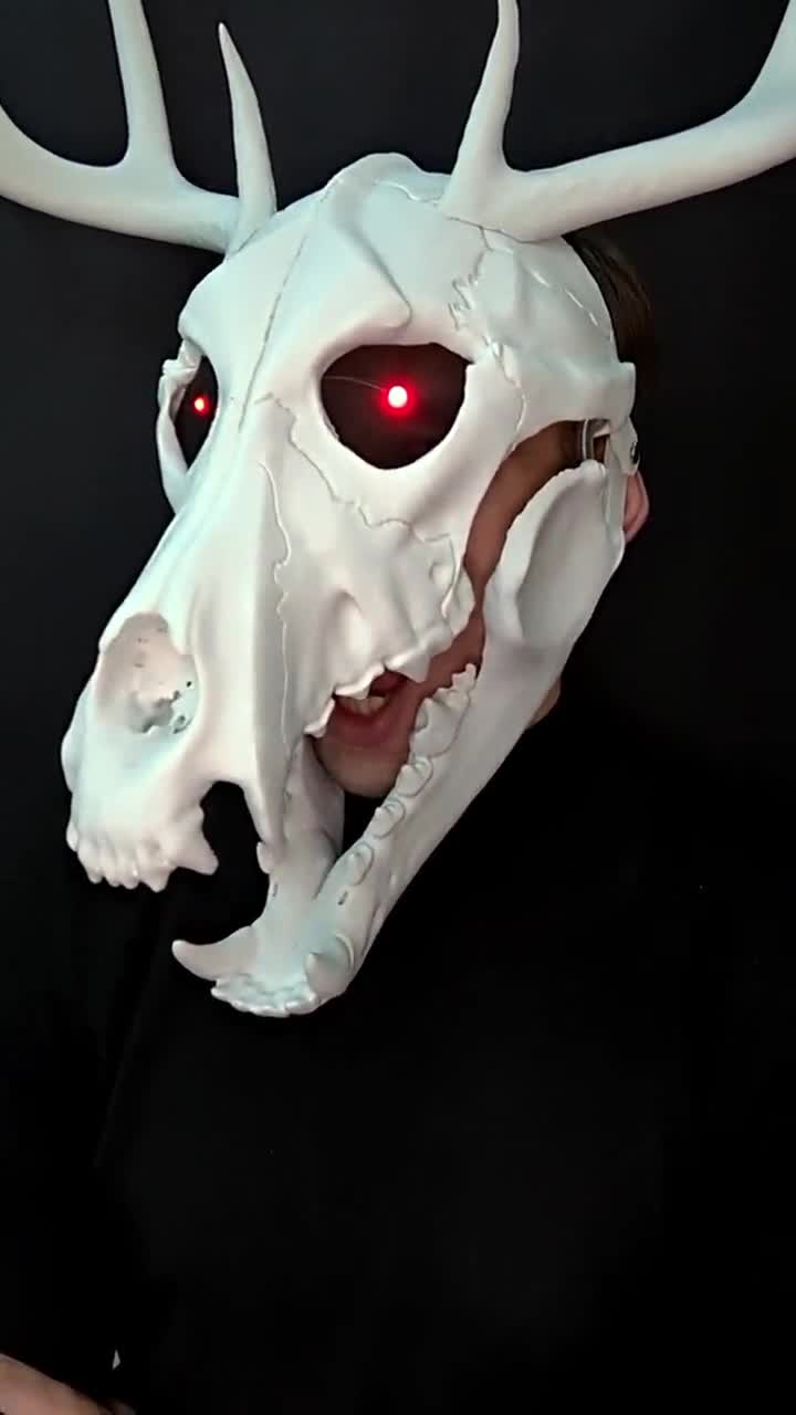 可動式顎付きウェンディゴスカルマスク：3Dプリント製コスプレマスク