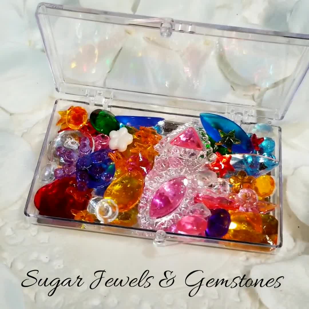 Treasure Box Filled With a Random Mix of Sugar Cake Jewels, Gemstones,  Brooches, Stars, Diamonds, Pearls, Etc. in Various Colors & Sizes - Etsy