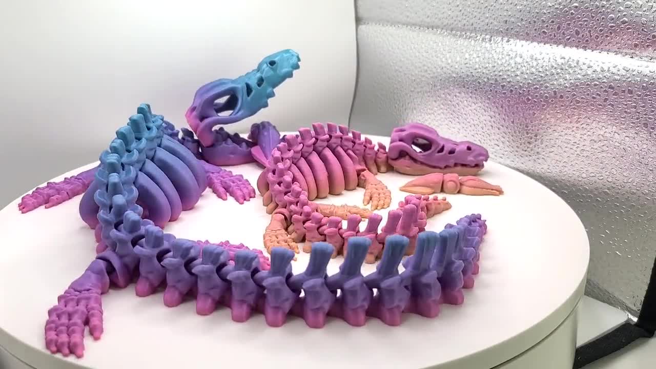 MOSASAURUS Skeleton Figure ~ 3D Printed Articulated ~ Flexi