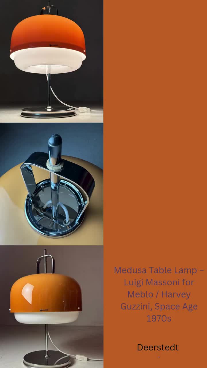 Mid Mod Design Brown and White Medusa Table Lamp – Luigi Mid Mod Design Brown and White Medusa Table Lamp – Luigi