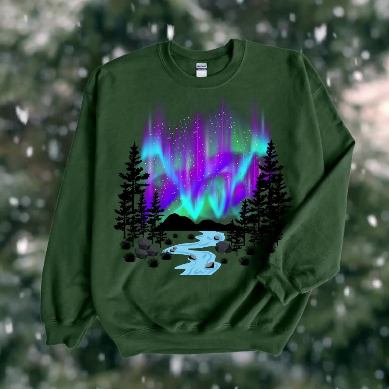 Northern Lights Hoodie, Nature Lover, Aurora Borealis Adventure