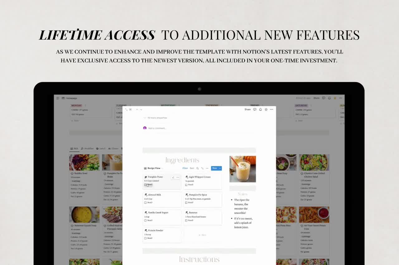 The Ultimate Meal Planner Notion Template | Digital Meal Plan Template | Meal Prep | Grocery List | Aesthetic | 400+ Ingredients video poster