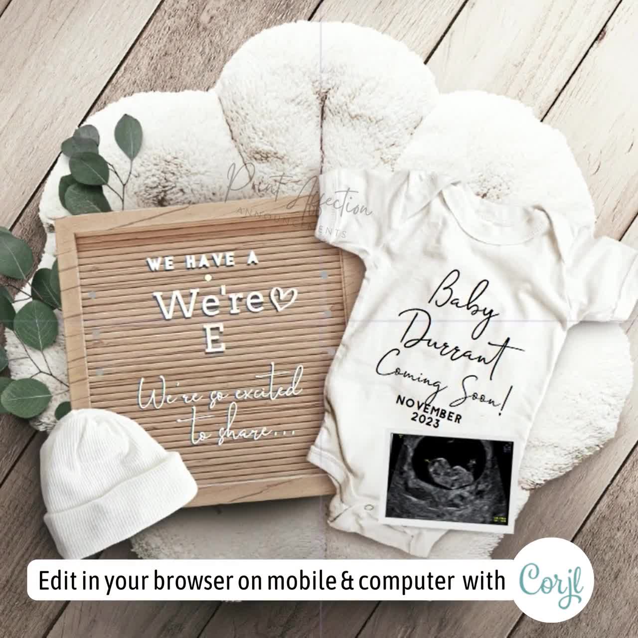 We've Been Keeping a Secret Baby Announcement - Pregnancy Announcement  Digital - Customizable with Sonogram - Instant Download. - Corjl