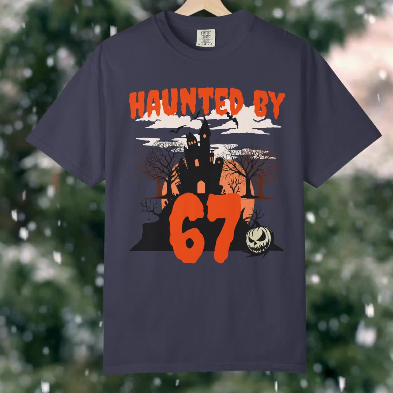 T‑shirt Homme Halloween Maison Hantée - 100% Coton, Coupe Regular, Marque Gildan G5000