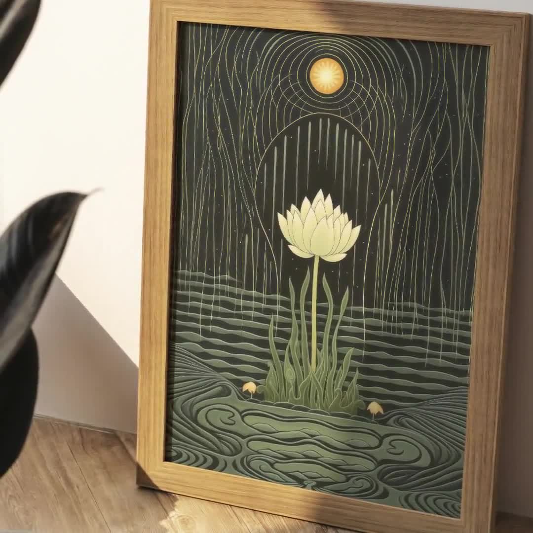 ヨガ禅ウォールアート、日本のアートプリント、マットのオリジナル