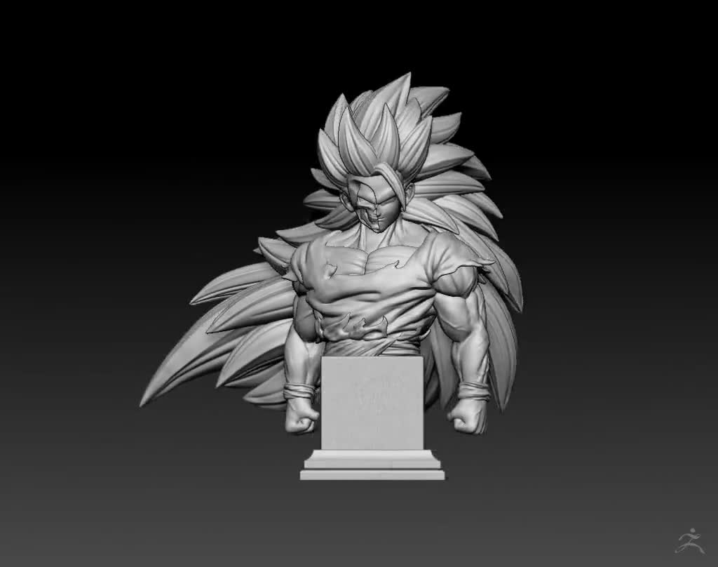 3D file Goku Super Saiyan 3 DBZ - STL ready for 3D printing 🎨・3D