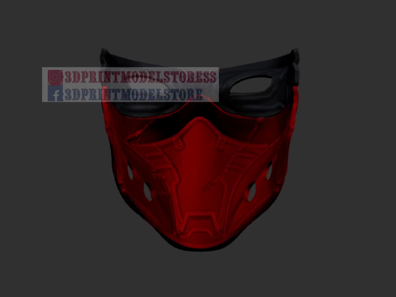 Neon White Red Mask for Cosplay Halloween 3D Print Model in Toys