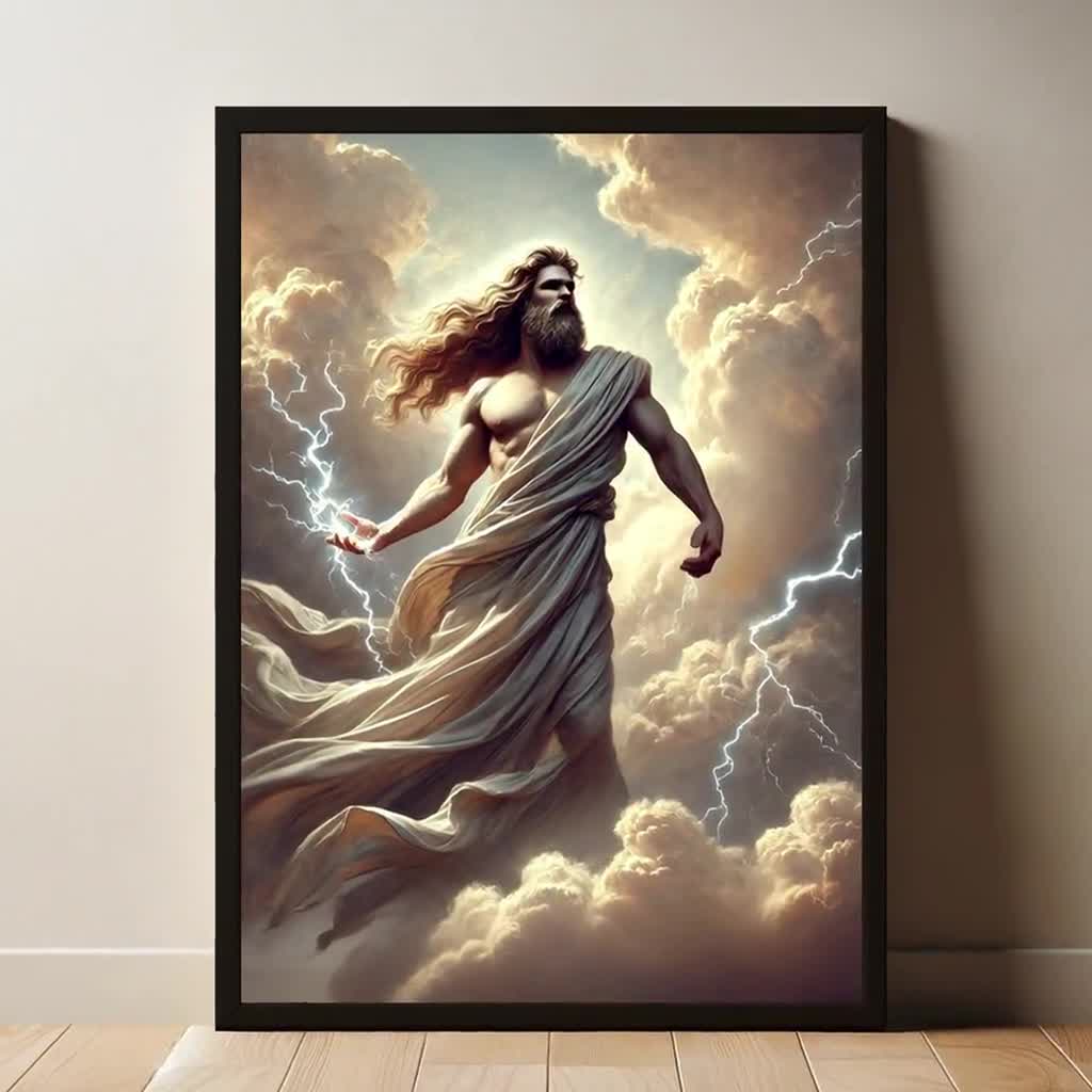 Zeus Painting Poster | Greek God of the Sky and Thunder | Art