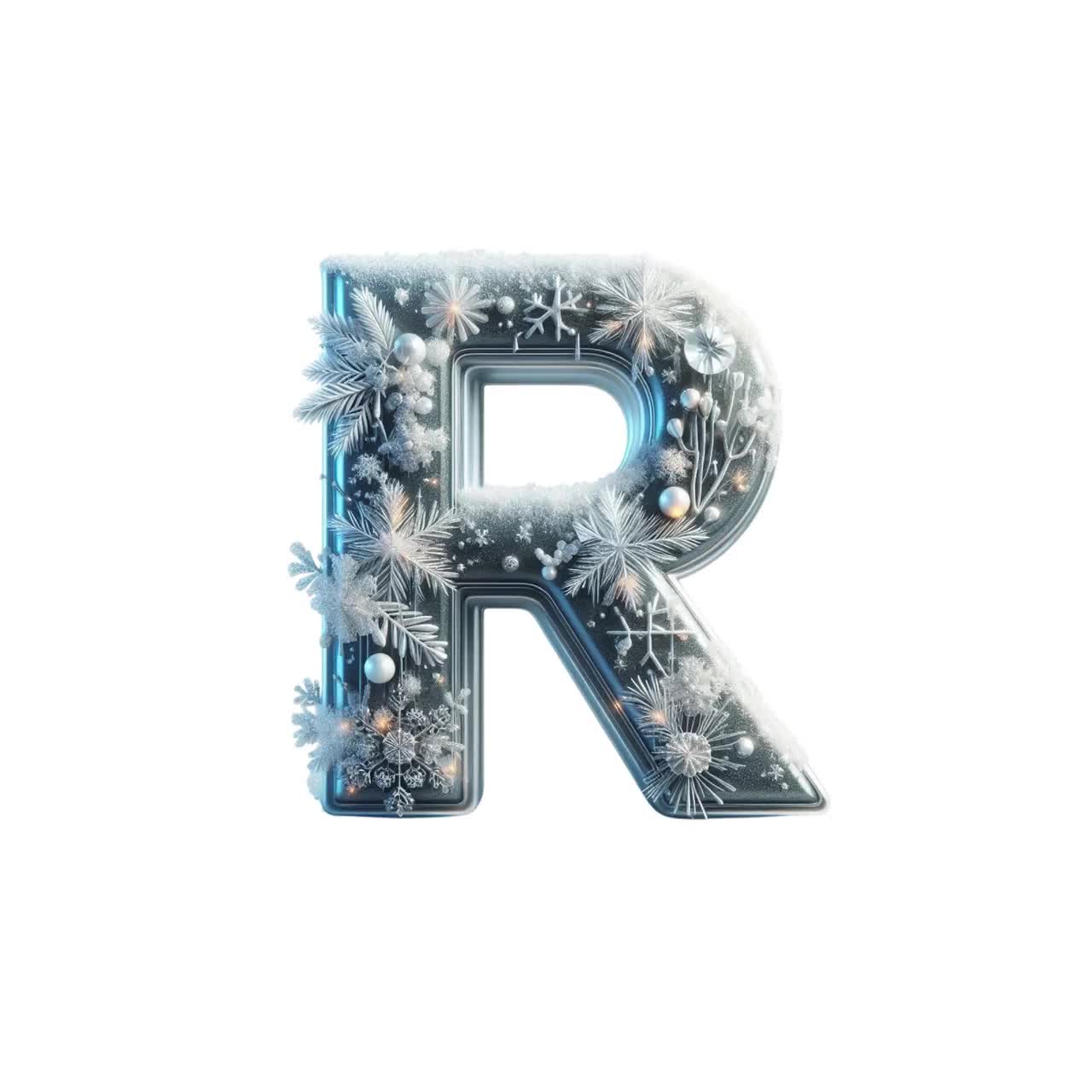 Winter Wonderland Letter Set: Snowy Alphabet PNG Images (digital