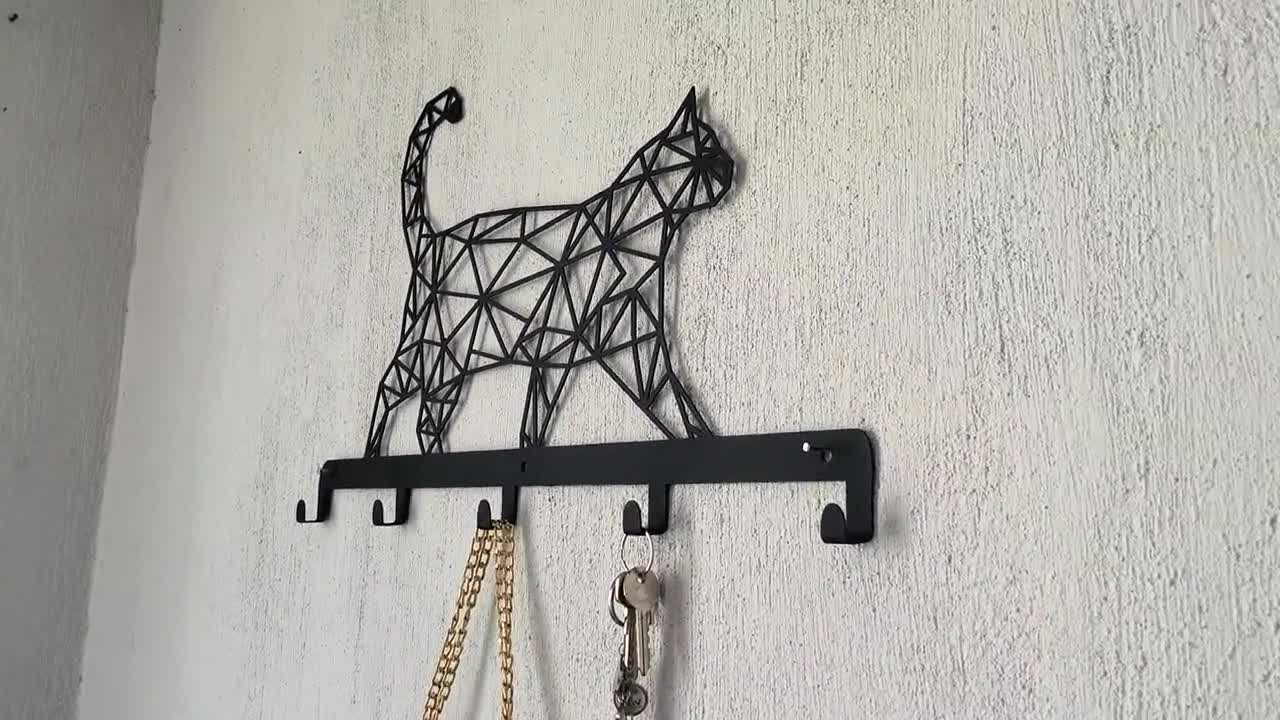 あにまる。 Decorative Cat-shaped Metal Wall Hanger: Versatile Coat, Hat