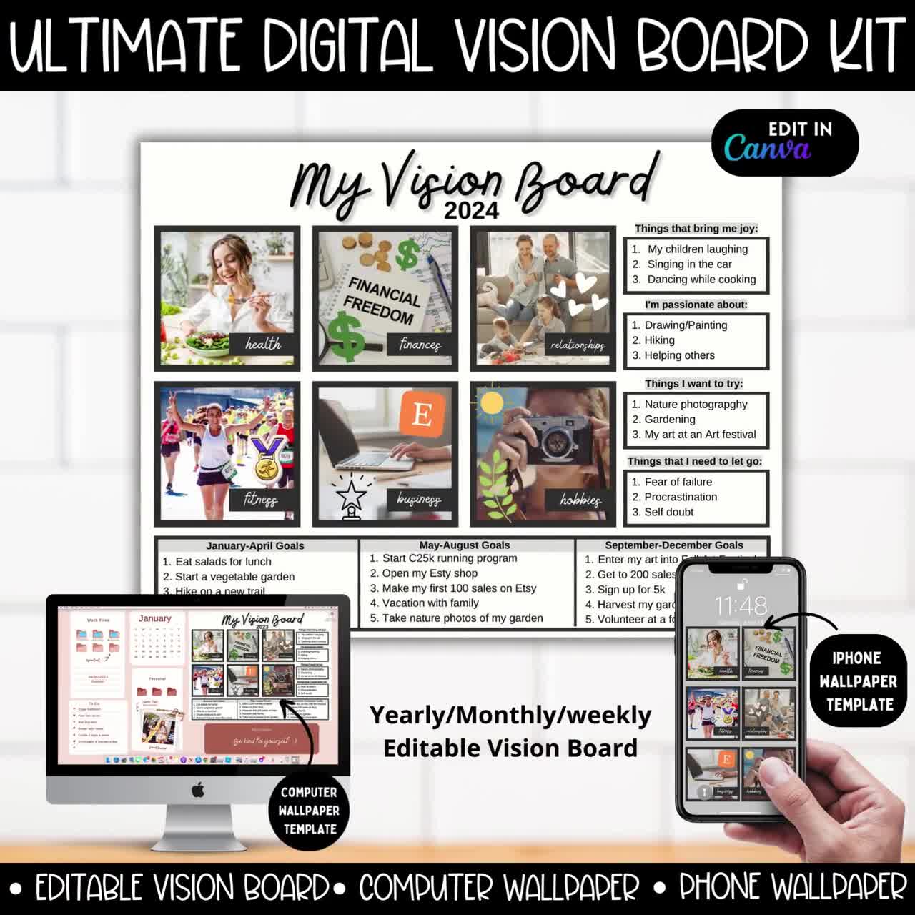 Vision Board Clipart 2024