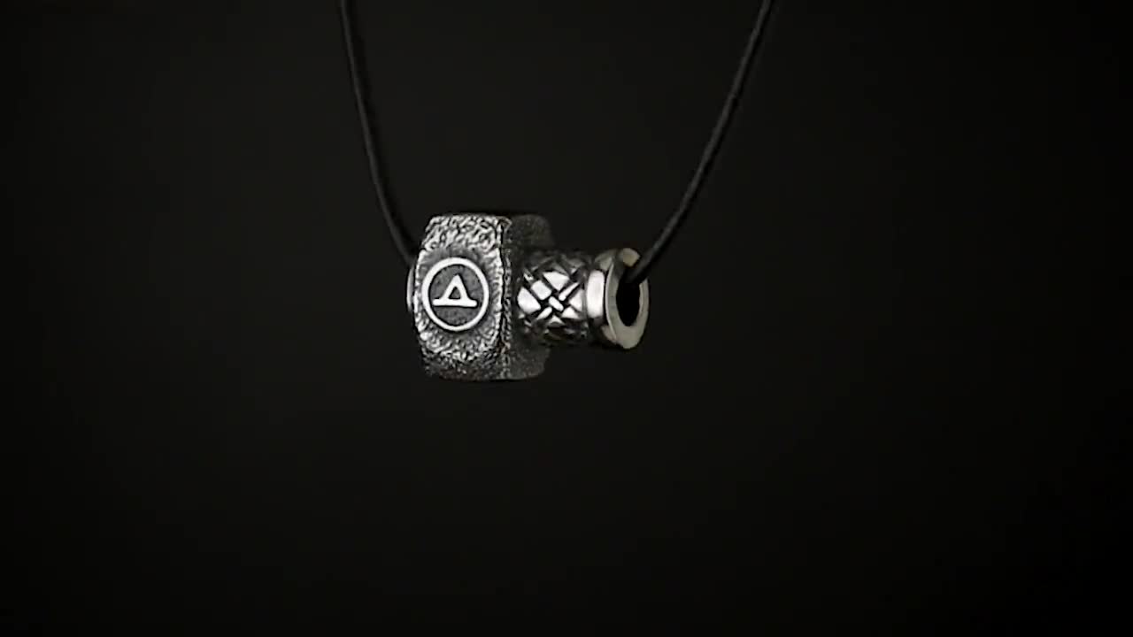 KINGWHYTE Collana Martello Di Thor Mjolnir In Argento 925 – Ciondolo Vichingo Con Rune, Gioiello Di Protezione Per Uomo E Donna, Regalo Originale