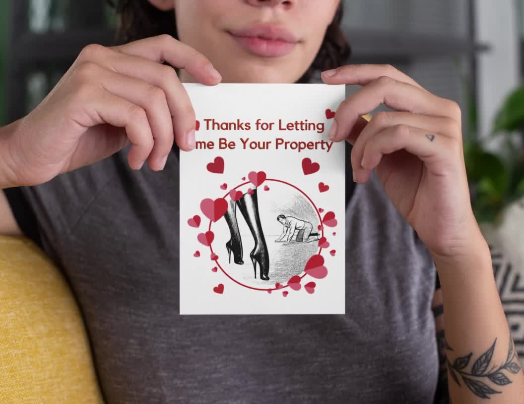 Femdom Love Card for Mistress, Mommy Domme, Dominatrix, Custom Message Card