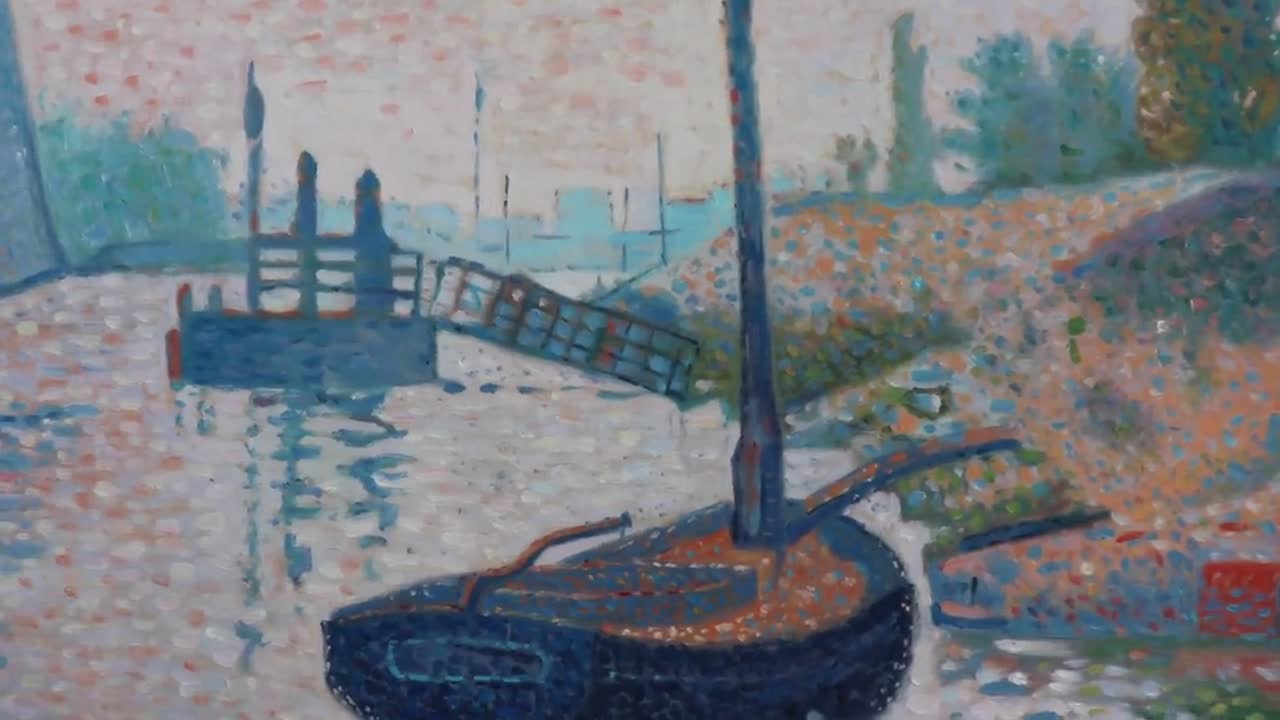 アニエールのフェリシテ橋（作品番号 143） - ポール・シニャックの