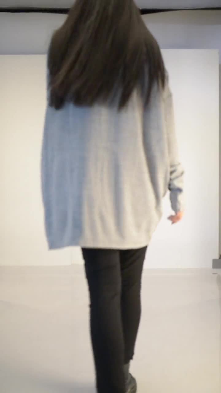 Gray Oversized Tunic Sweater - The Glamorous Gal