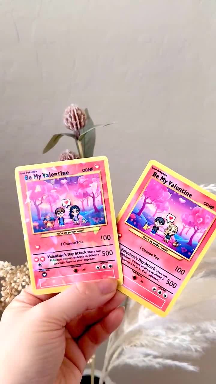 Pokemon Valentine's Day Card, Custom Pokemon Card, Boyfriend Gift,  Girlfriend Gift, Custom Pokemon Present, Valentine's Day, Valentines Gift