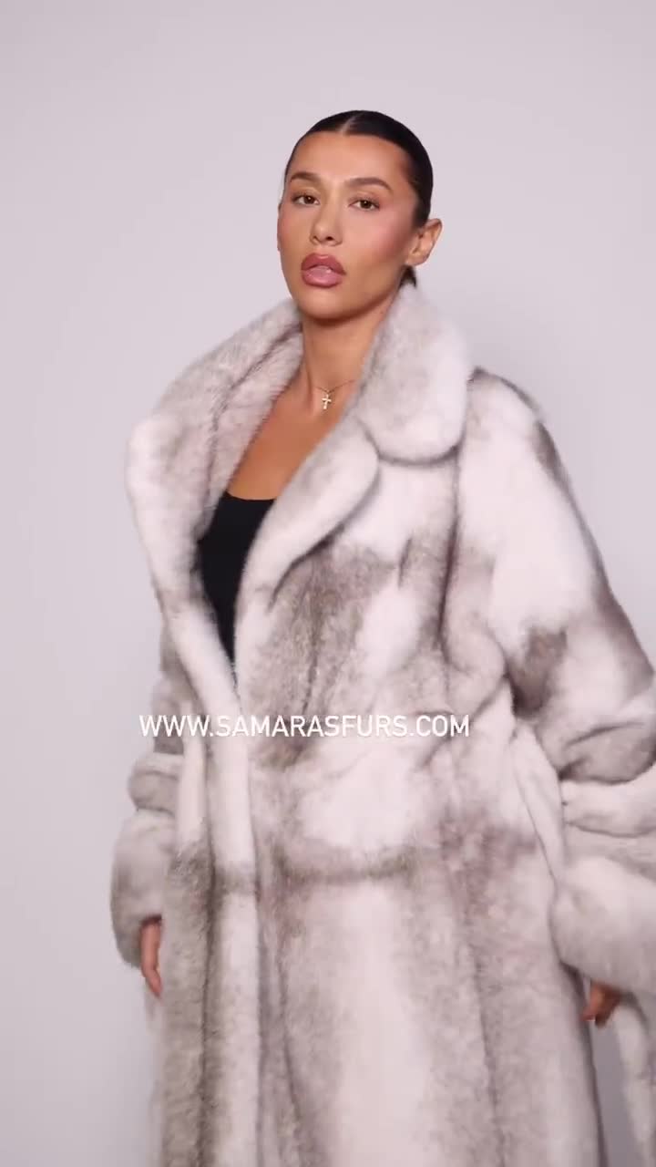 ◇【Grace Fur】お洒落な大判クロスホワイトMINK ストール144㎝◇ Black Cross Mink Fur Coat| SKANDINAVIK FUR