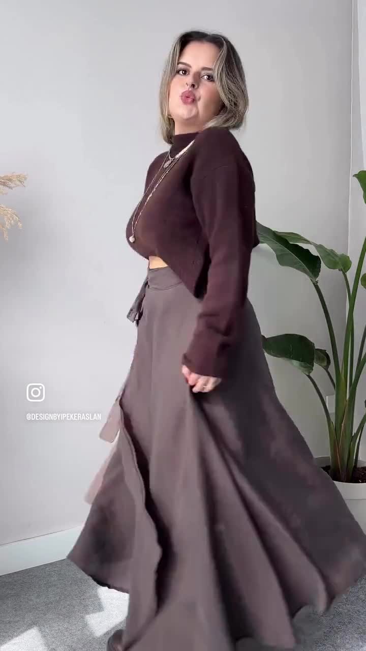 Tencel Wrap Maxi Skirt - Adjustable A-Line Boho Skirt (Fits EU 34–42) video poster