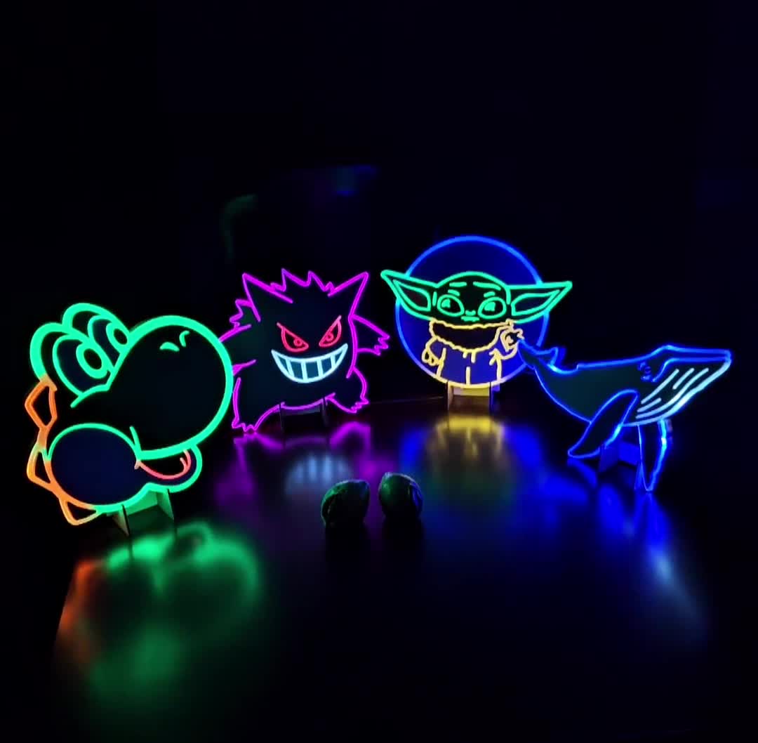 Insegna LED Neon Five Nights At Freddy's - Montgomery Gator, Dimmerabile USB Per Camera Da Letto, Regalo Gamers - 2