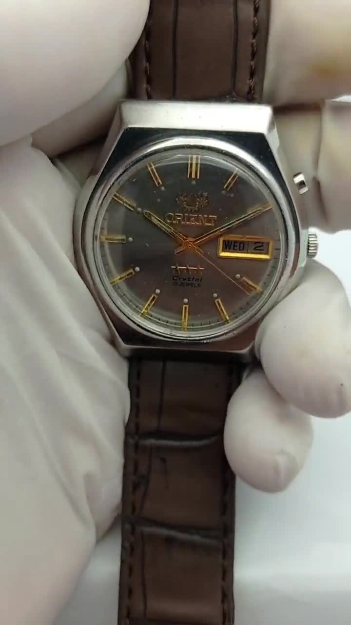 超レア　ORIENT　Crystal　自動巻　デイデイト F8 Skeleton Hand Winding Limited