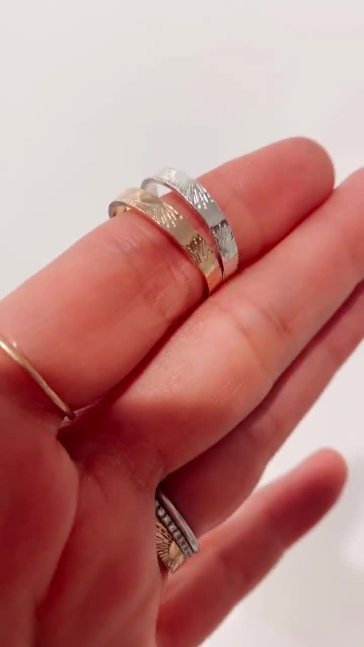 アクセサリー sunuxm7ipy Sun Ring Band, Thick Sun Band, Sunshine Ring, 14K Gold