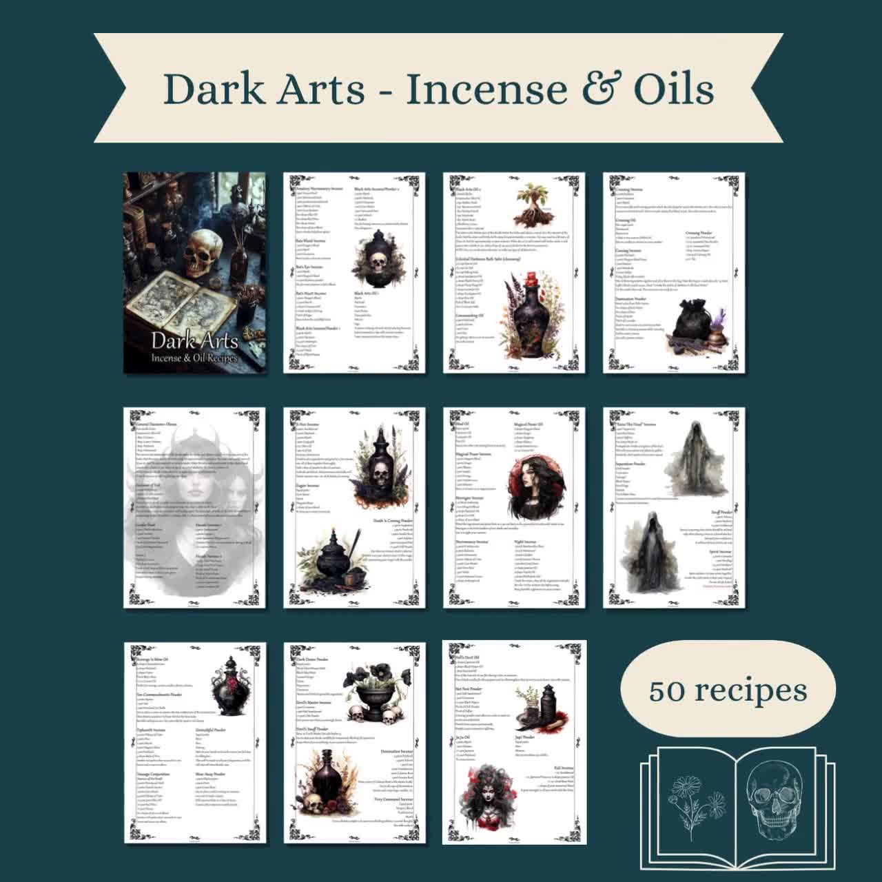 Recepten wierook en oliën Dark Arts, Grimoire-pagina's Book of Shadows, Black Magic BOS-pagina's video poster