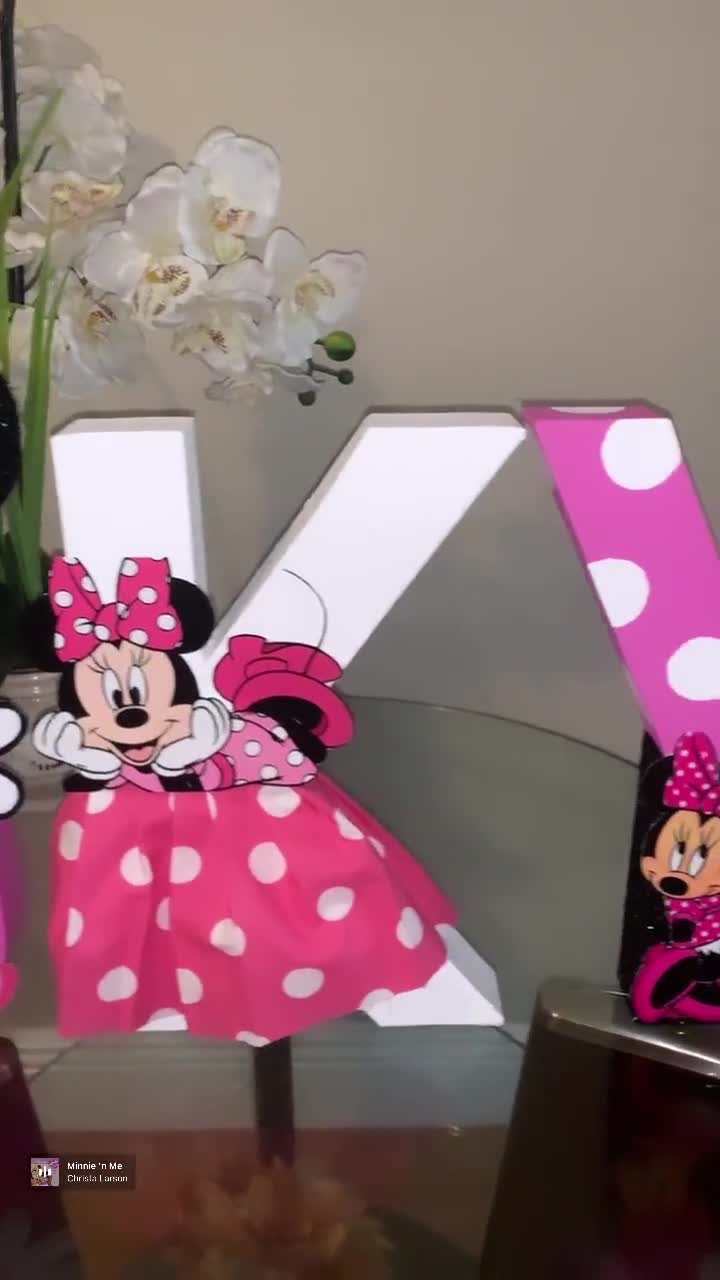 Minnie Mouse Letters 3D, Minnie Mouse Birthday Party Decorations, Minnie Mouse Wall Decor, Minnie Mouse, Disney video poster
