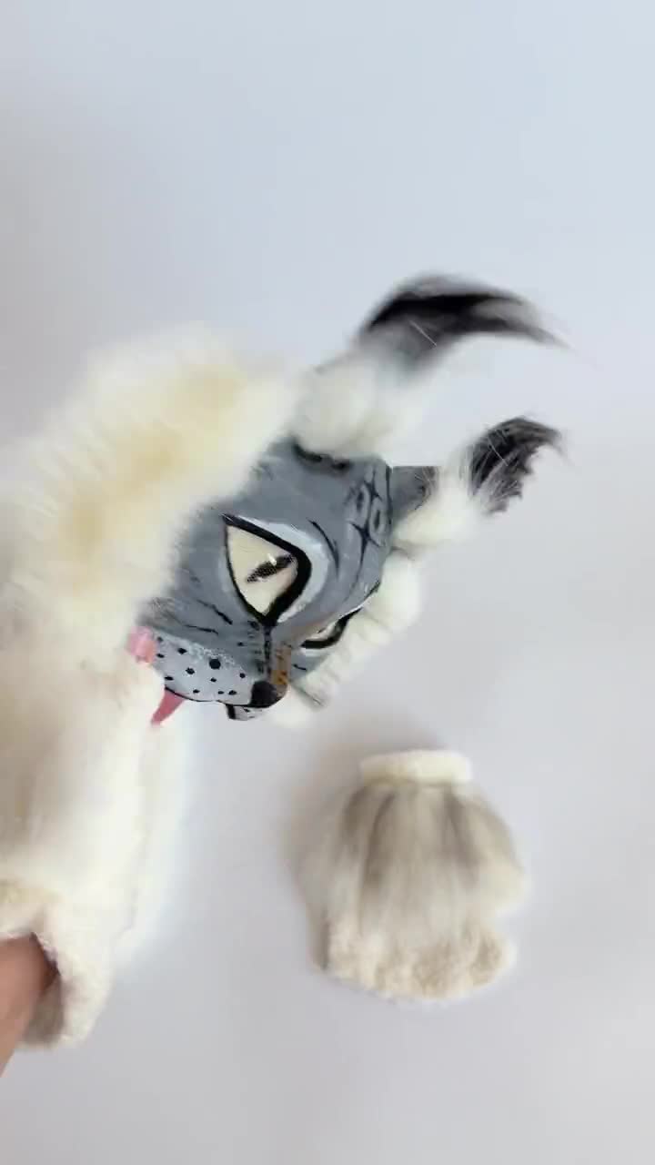 獣人猫マスク｜白とグレーの猫マスク、オルターヒューマンスタイル｜獣