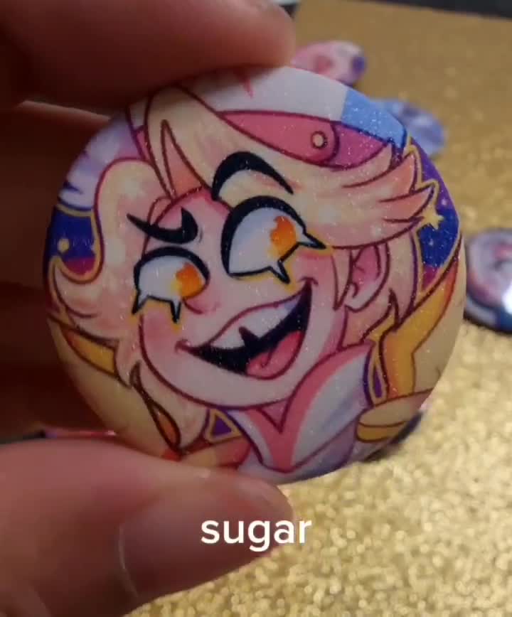 Hazbin Hotel Pin Holographic or Glossy Buttons | Charlie Vaggie