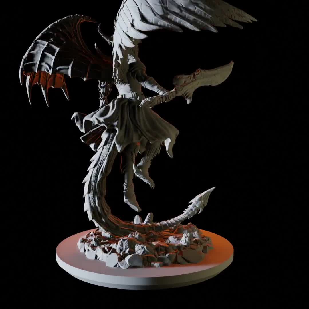 Half Angel Half Demon Celestial Miniature for Dungeons and Dragons