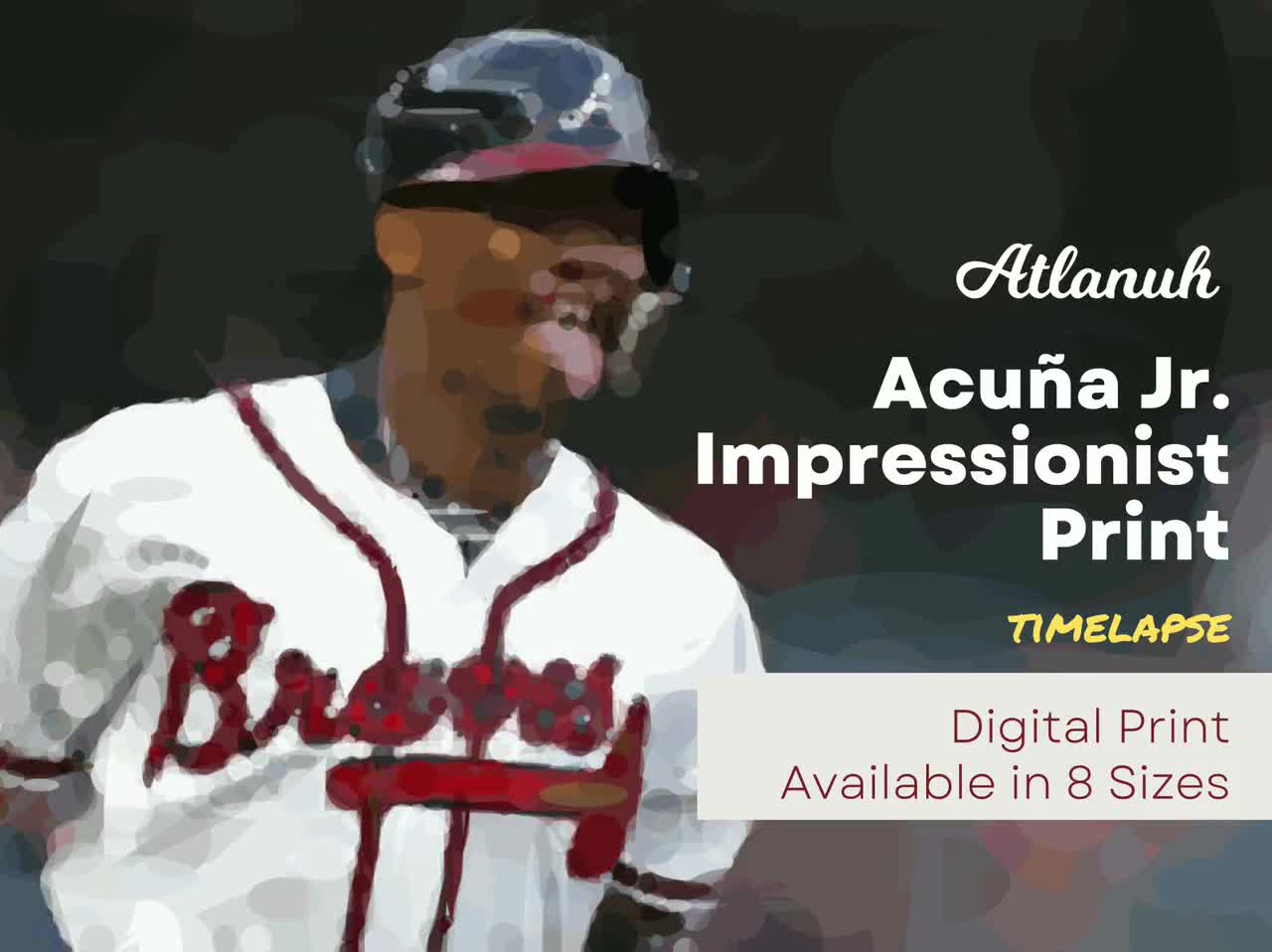 Ronald Acuña Jr. digital art  Atlanta braves baseball, Atlanta braves, Braves  baseball