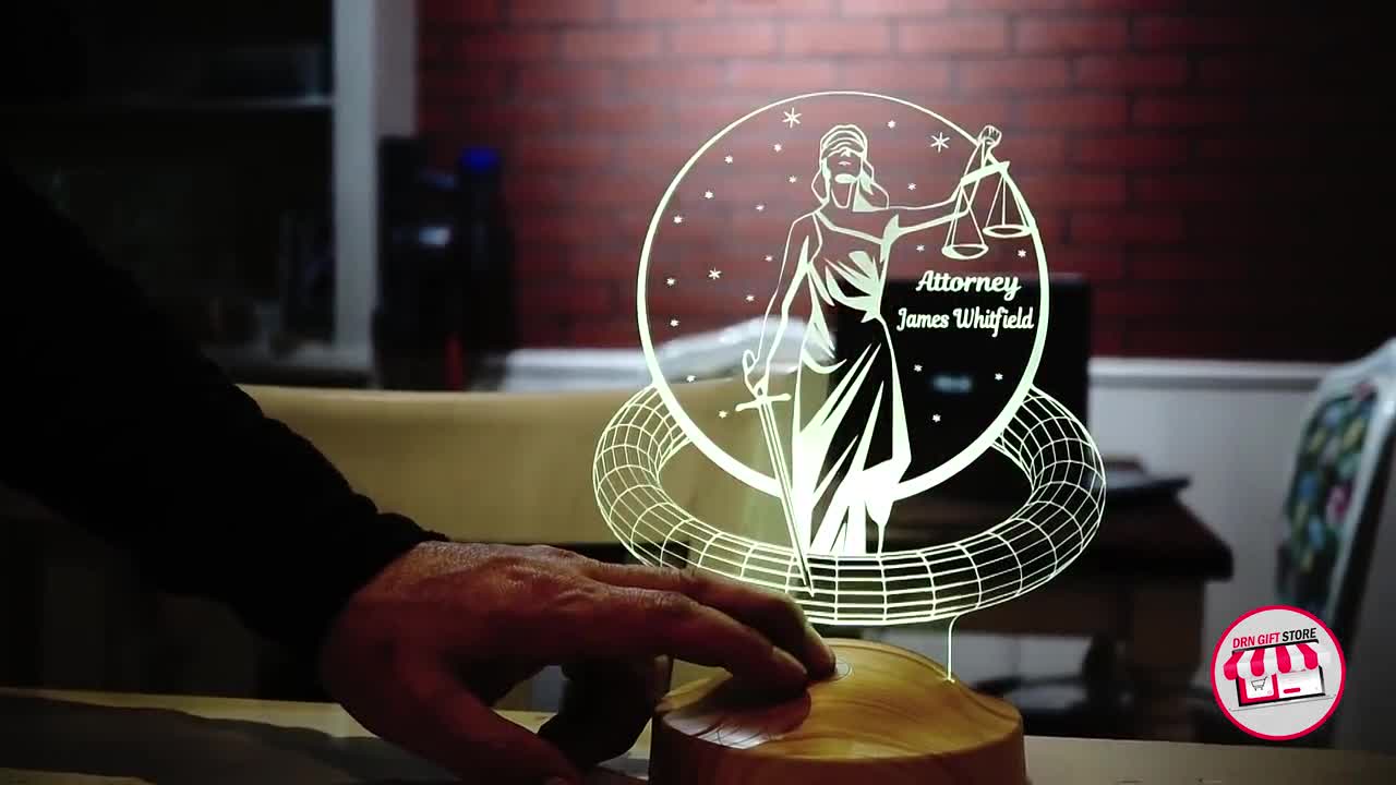 Luce notturna per avvocato personalizzata personalizza lampada A Led 3d in acrilico decorazione per ufficio un regalo per un collega  39