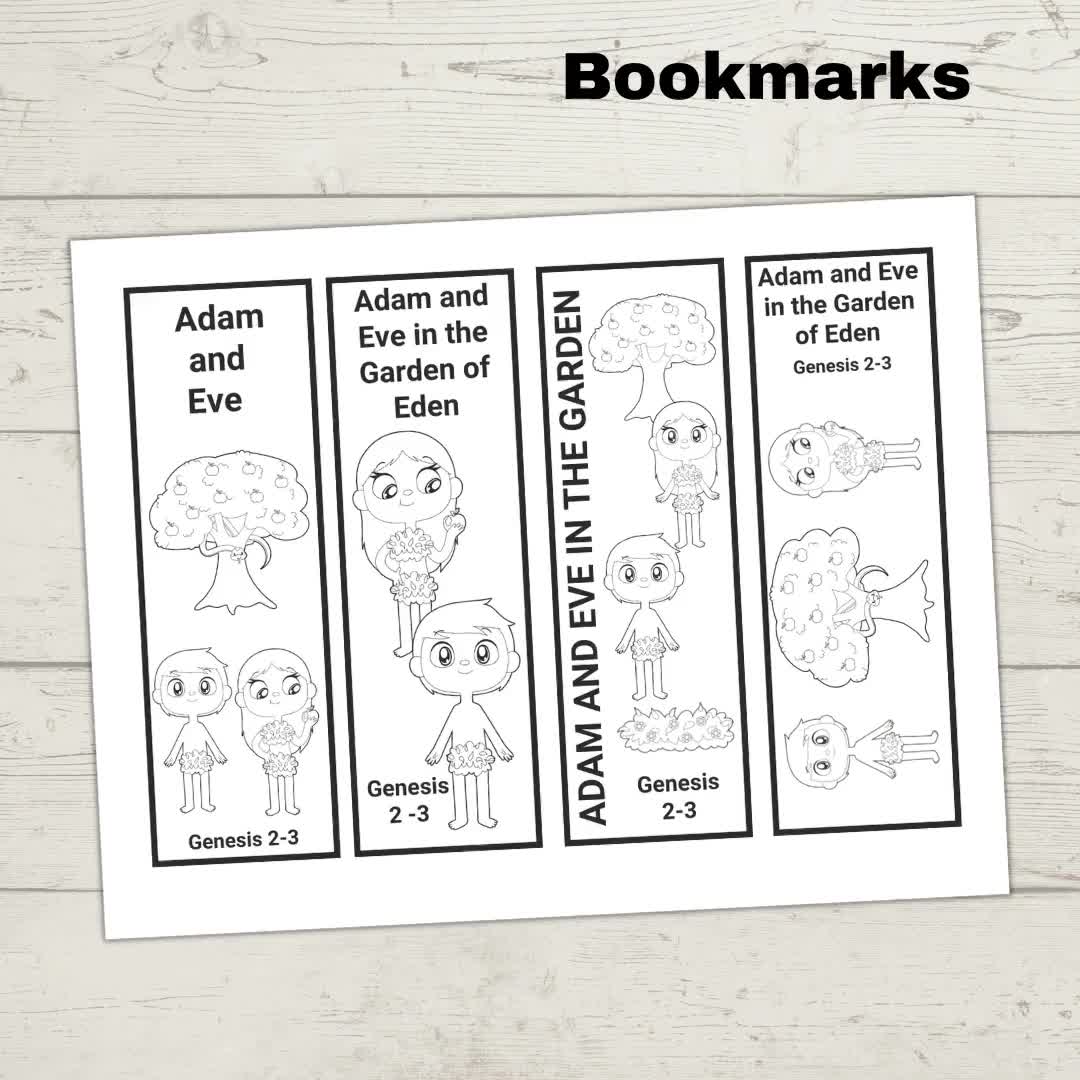 Adam and Eve Bible Story Activities, Sunday school Craft, Activity Pack,  Obedience to God, ISpy, Word Search, Bookmarks, A4 Size